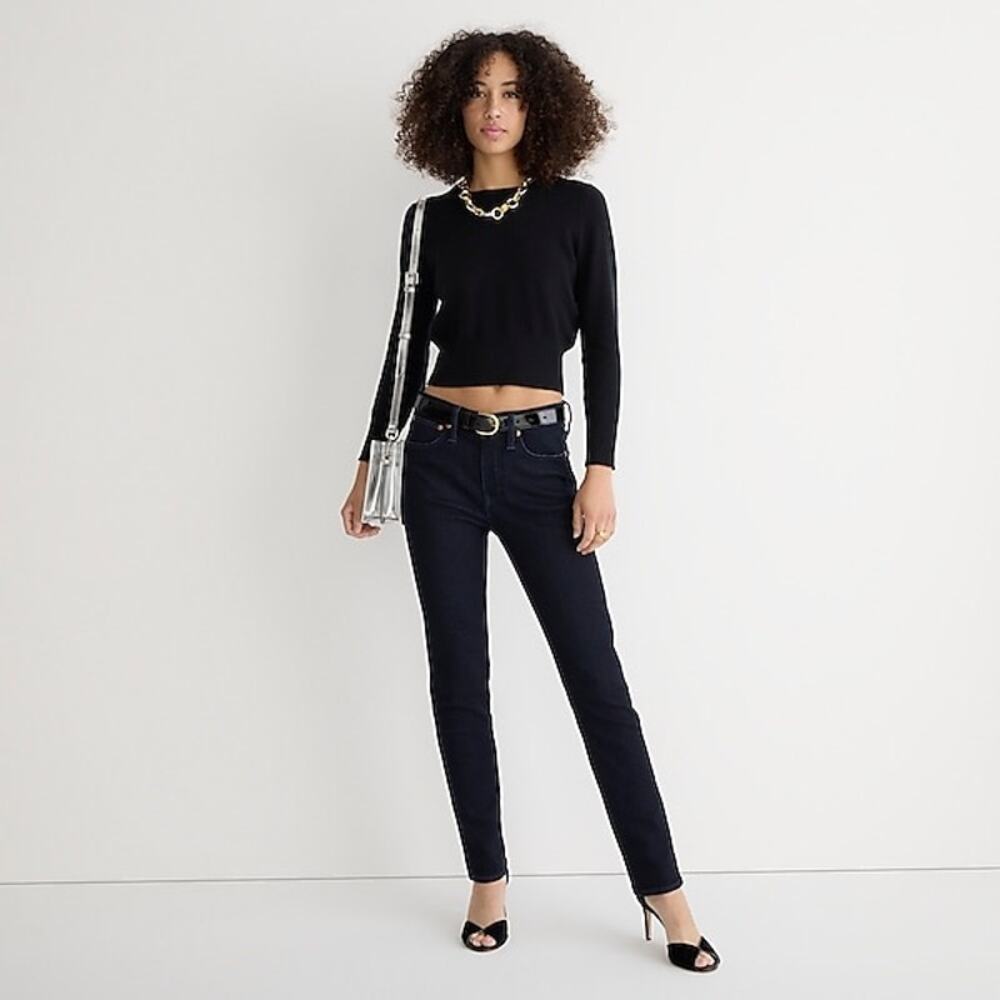 NEW J Crew Vintage Slim Straight Leg Mid High Rise Dark Indigo Wash Size 29